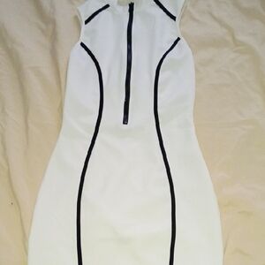 Elegant White and Black Women's Dress